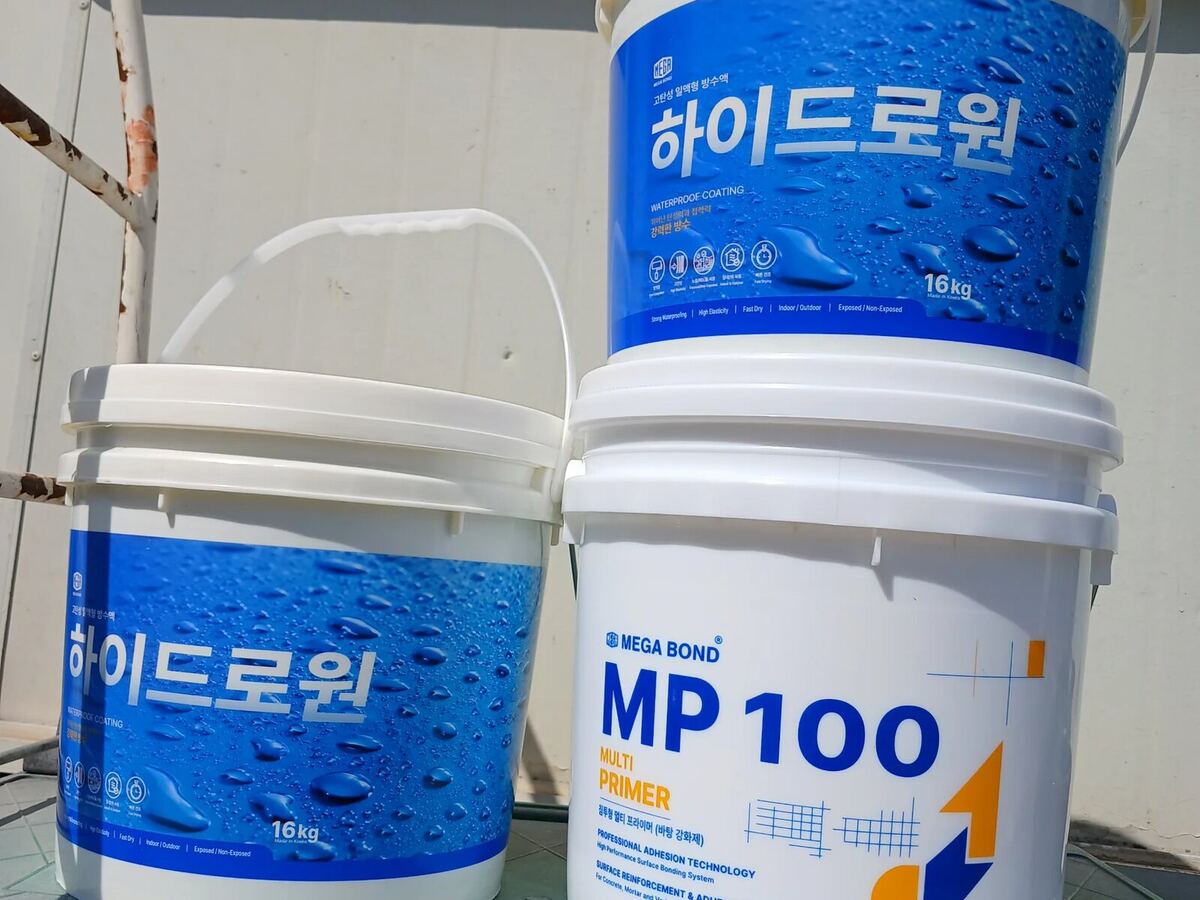 메가본드 P2 타일접착제 팔레트 근접 사진